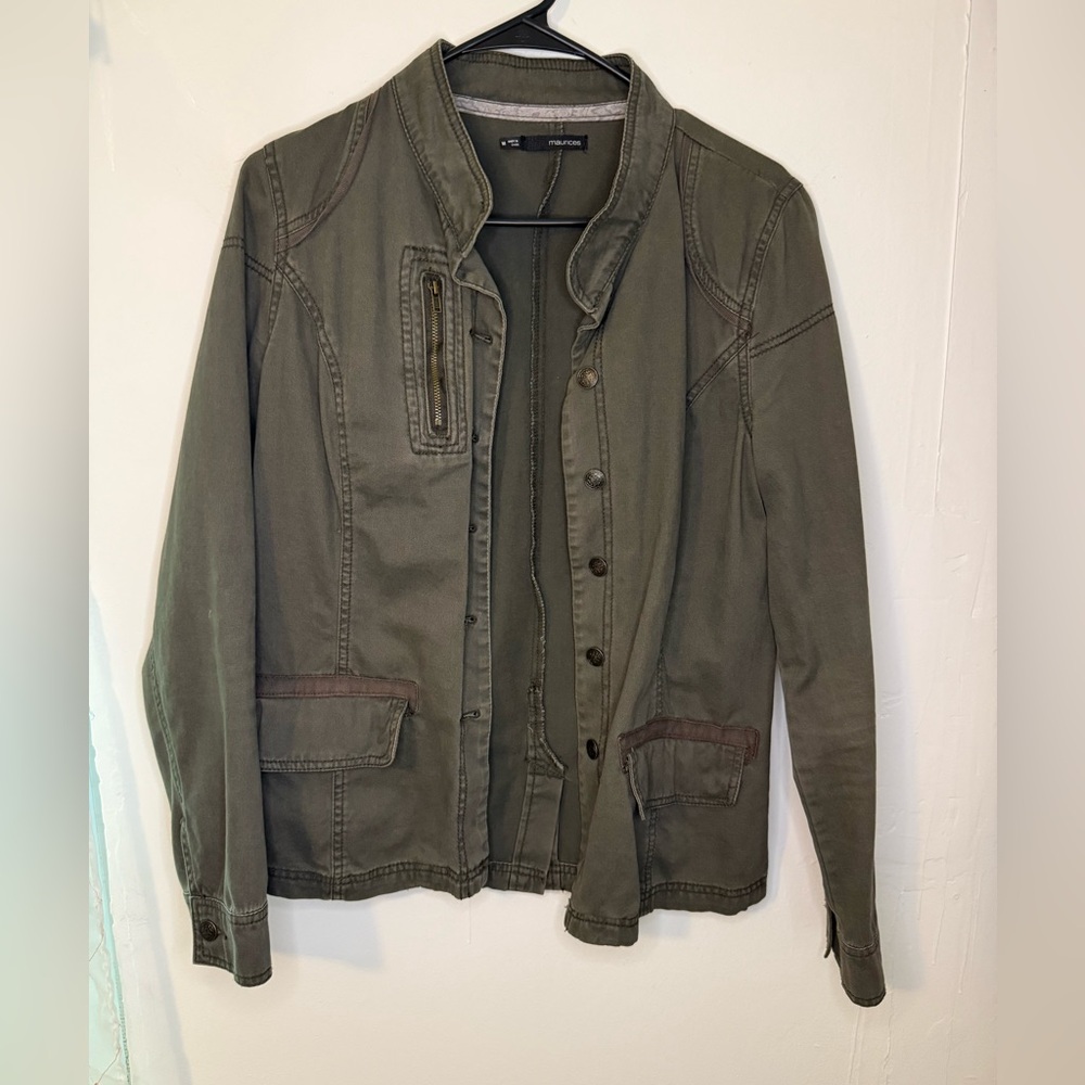 Maurices Green Military Field Jacket